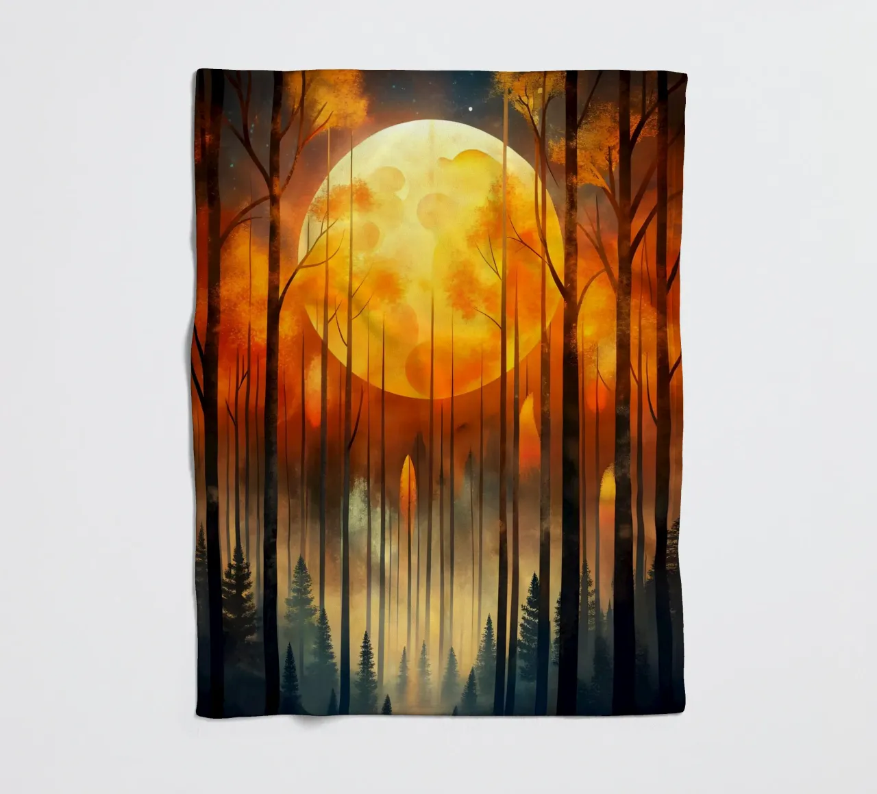 Incantevole luna d'autunno coperta in pile da Artistic-shop
