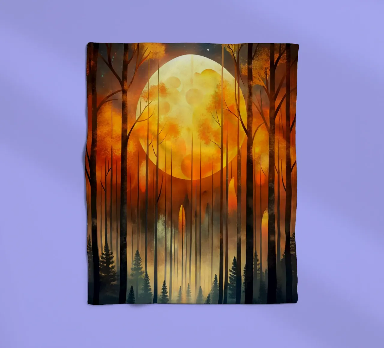 Incantevole luna d'autunno coperta in pile da Artistic-shop