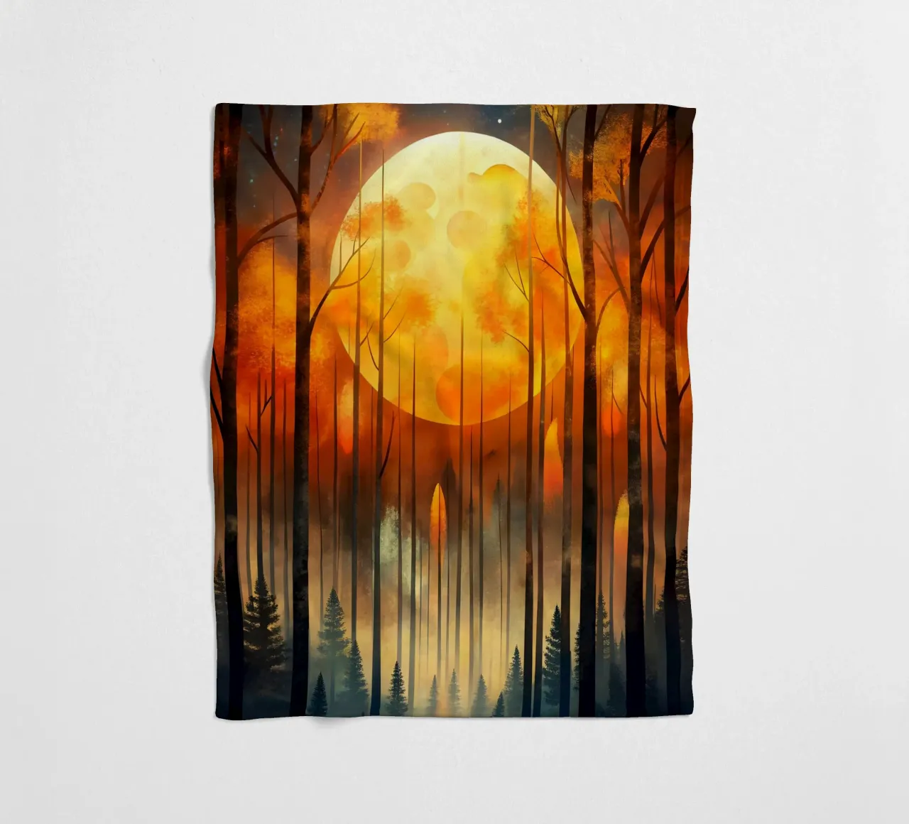 Incantevole luna d'autunno coperta in pile da Artistic-shop