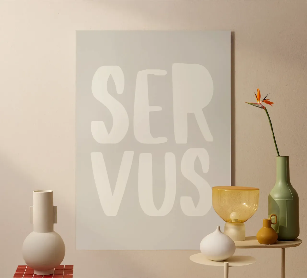 Servus acrylic glass by PurePeachStudio