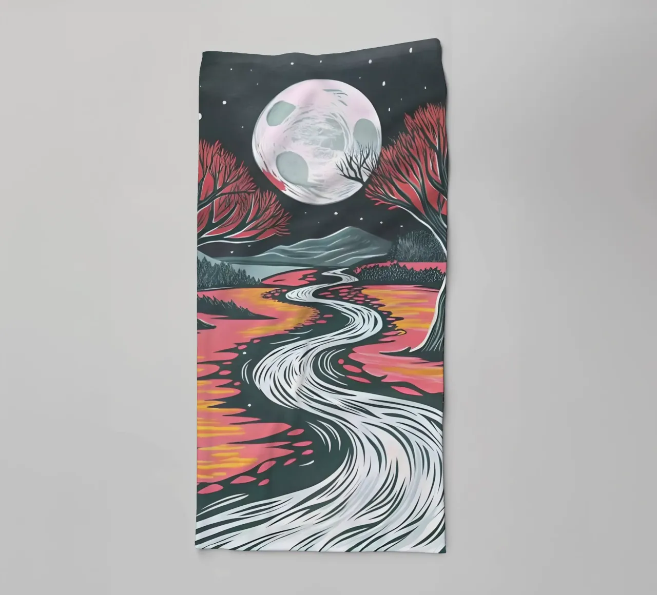 Fiume al chiaro di luna asciugamano da bagno da Artistic-shop
