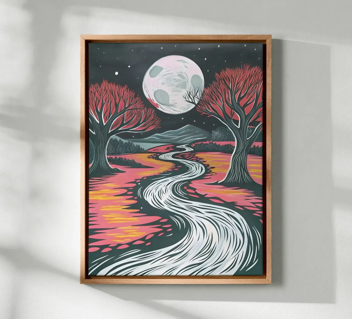 Fiume al chiaro di luna tela da Artistic-shop