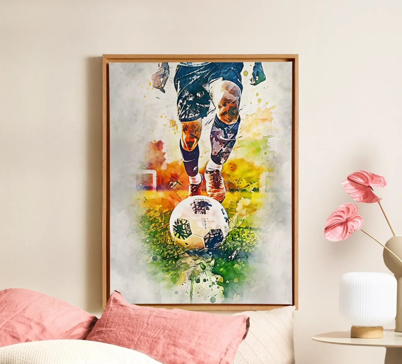 Calcio - pallone per calciatori tela con Cornice a cassetta da Mateo