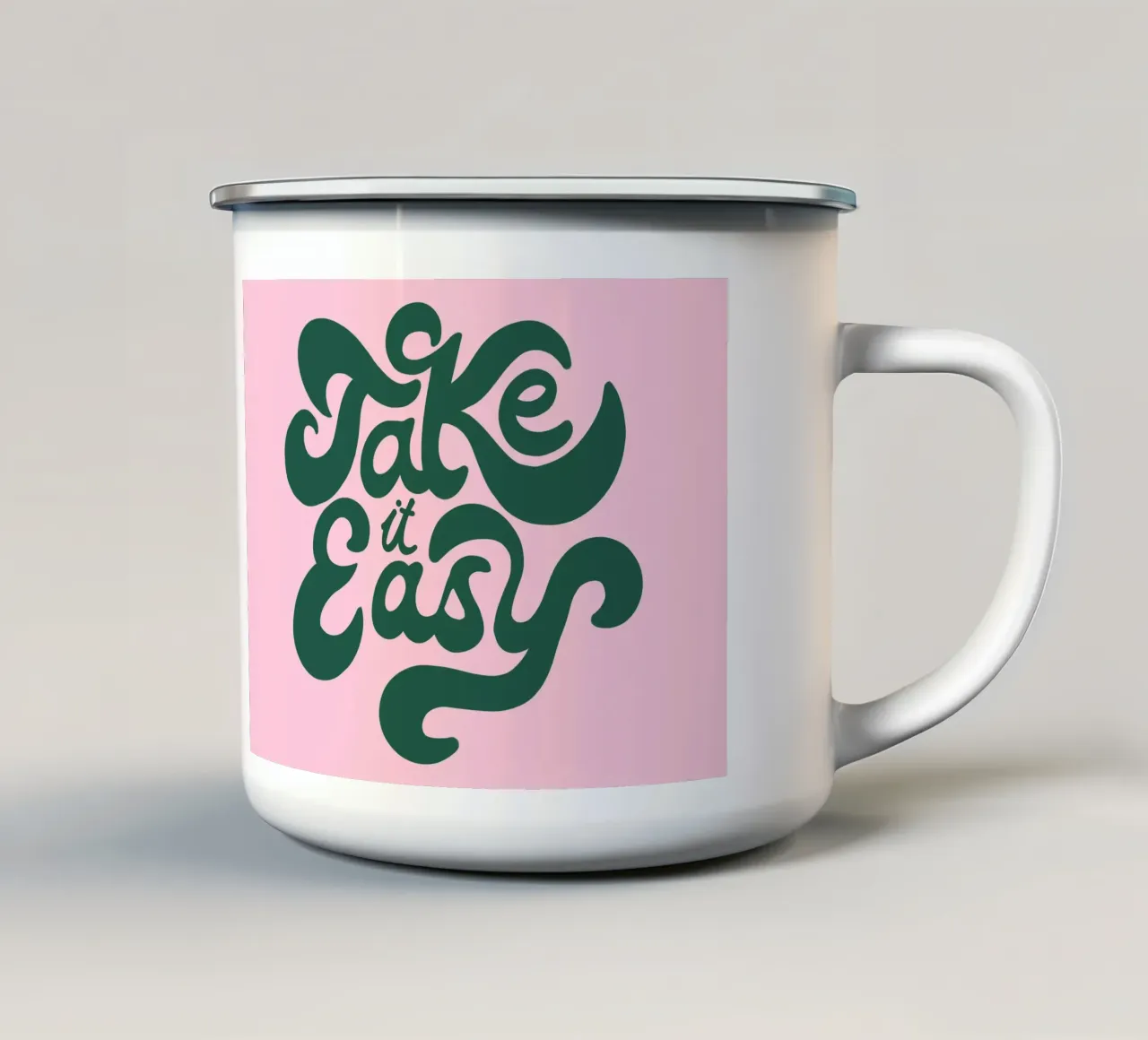 Take it easy emaille mok van Art House