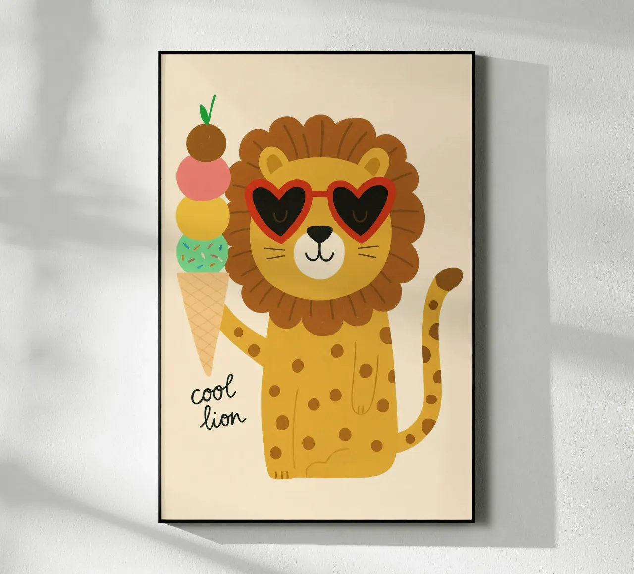 Koele leeuw acryl van PurePeachStudio