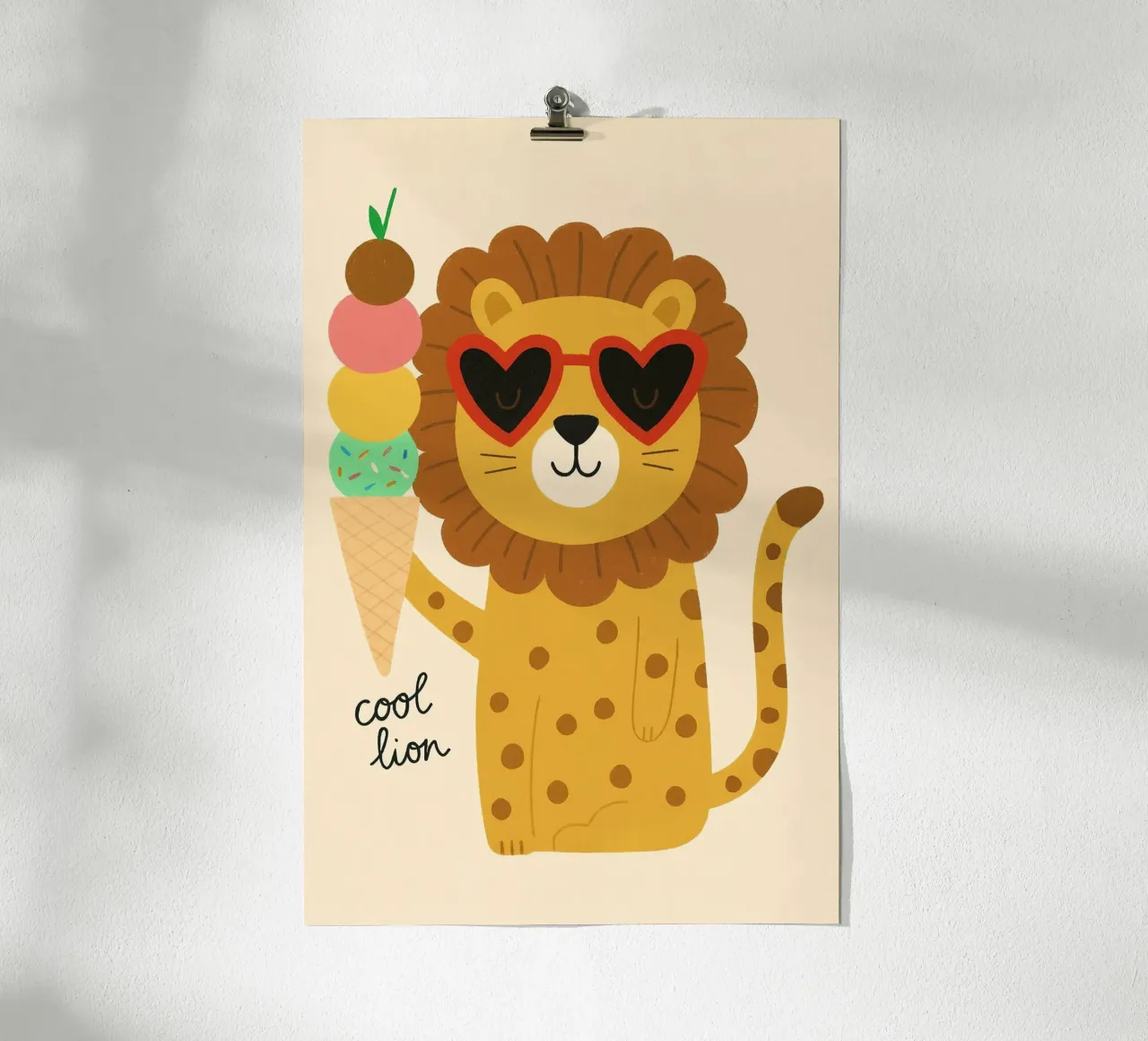 Koele leeuw poster van PurePeachStudio