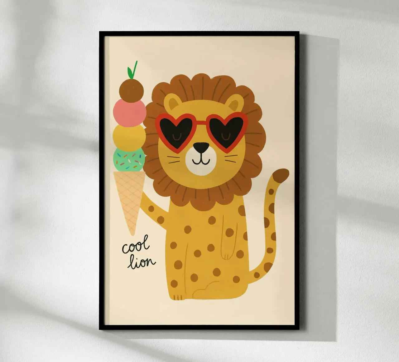 Koele leeuw poster van PurePeachStudio