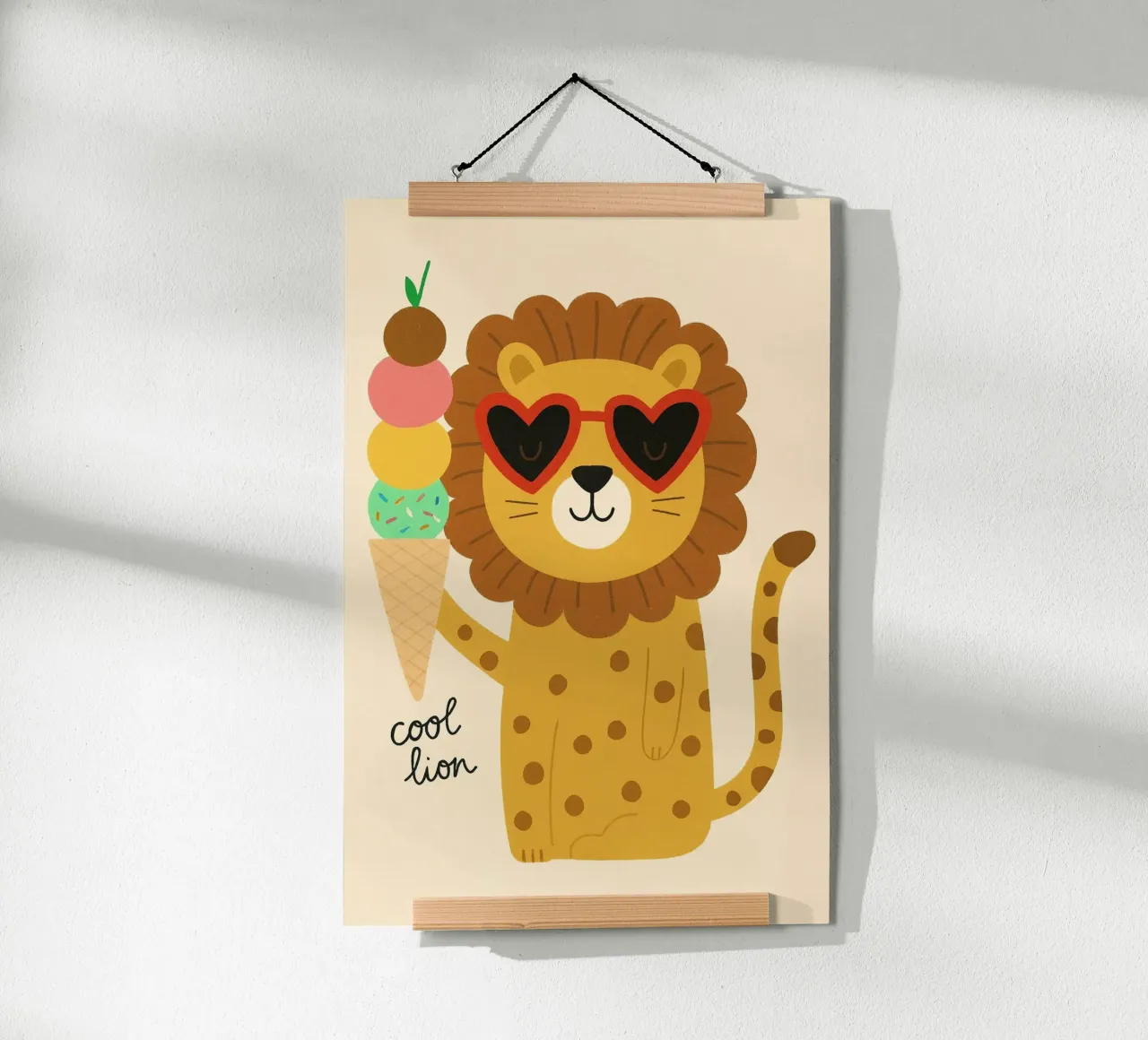 Koele leeuw poster van PurePeachStudio