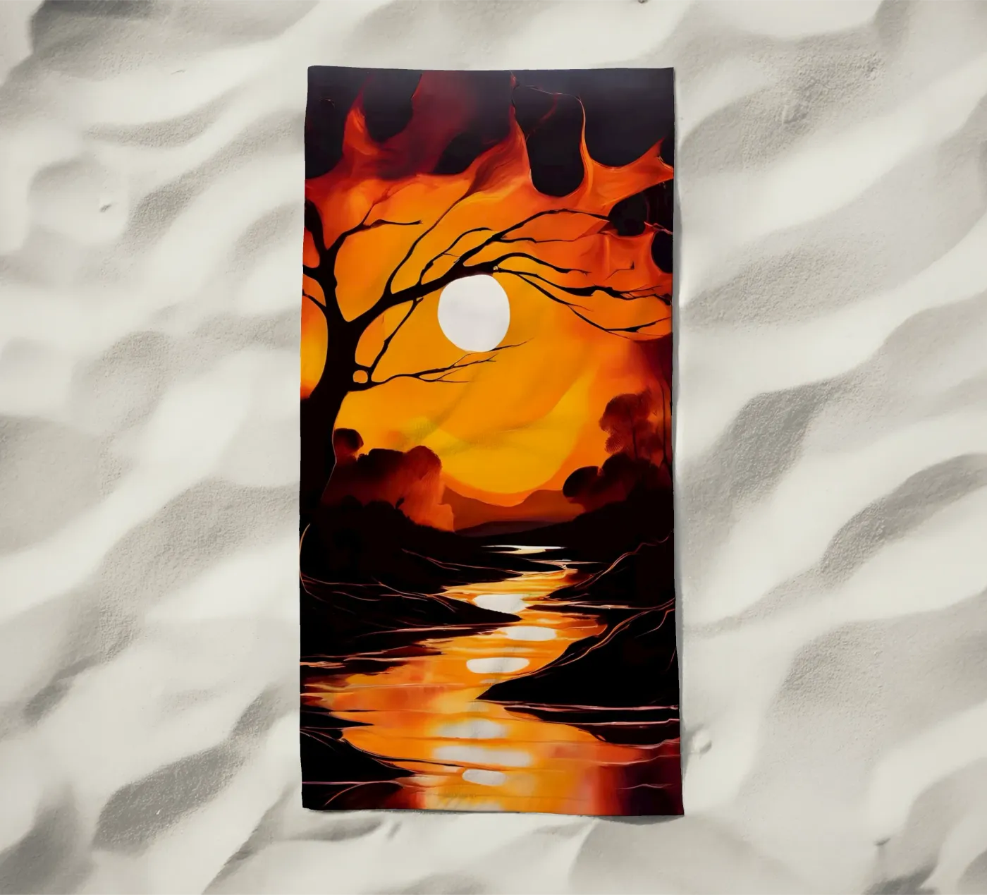 Serenade bij zonsondergang strandhanddoek van Artistic-shop