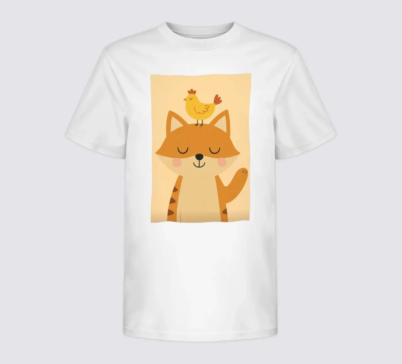 Volpe e pollo t-shirt bambini da PurePeachStudio