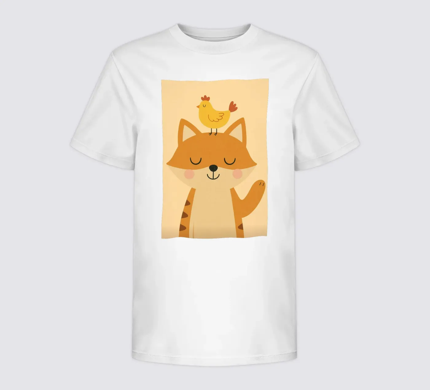 Fox and chicken kids t-shirt by PurePeachStudio
