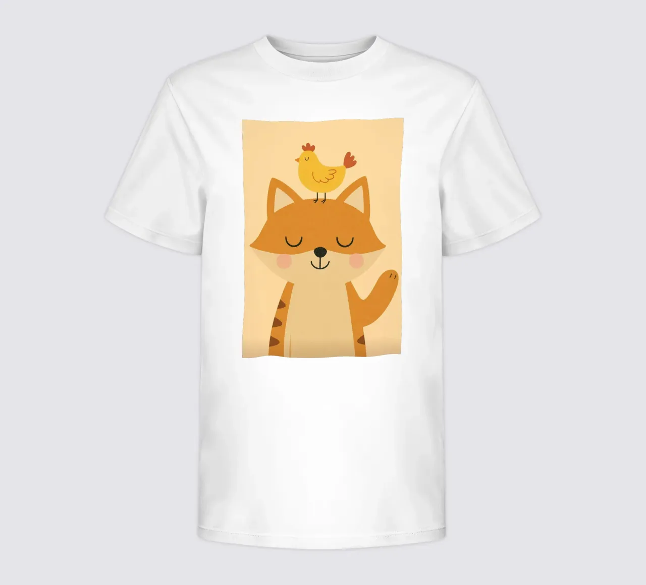 Volpe e pollo t-shirt bambini da PurePeachStudio