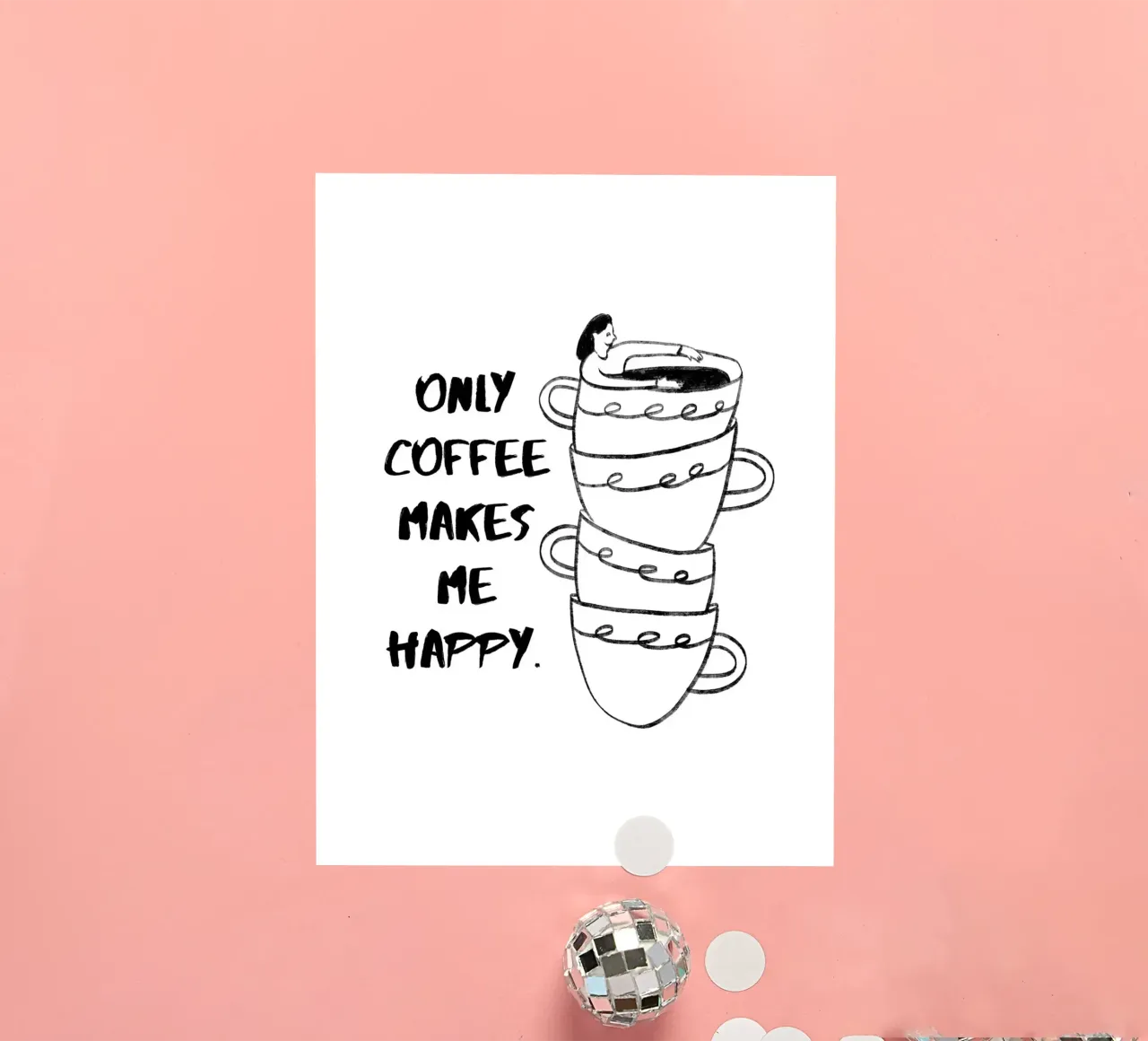SOLO IL CAFFÈ MI RENDE FELICE. adesivo da ArtDesign by KBK