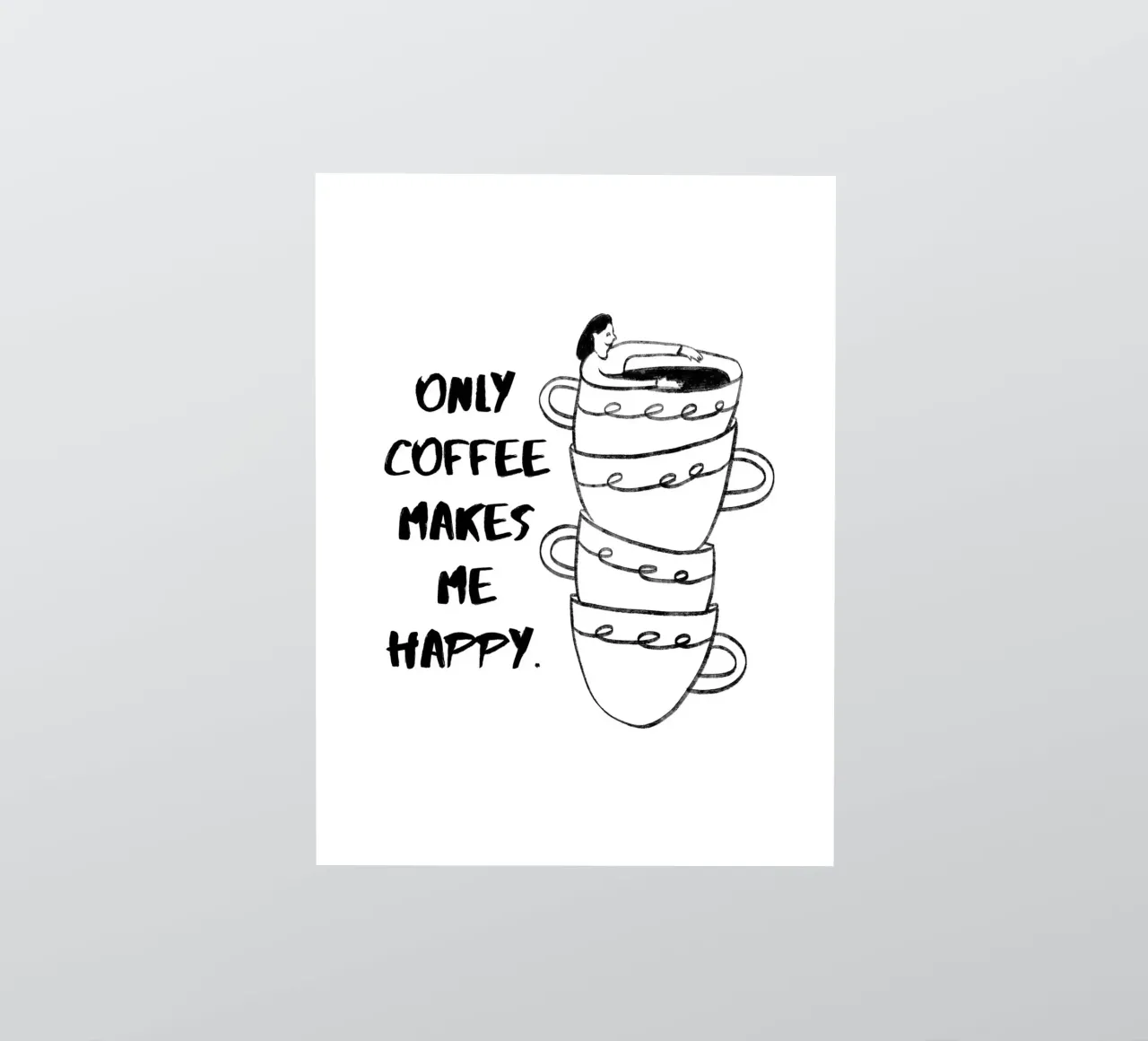 SOLO IL CAFFÈ MI RENDE FELICE. adesivo da ArtDesign by KBK