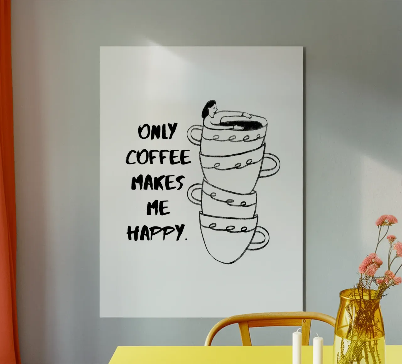 SOLO IL CAFFÈ MI RENDE FELICE. pannello forex da ArtDesign by KBK