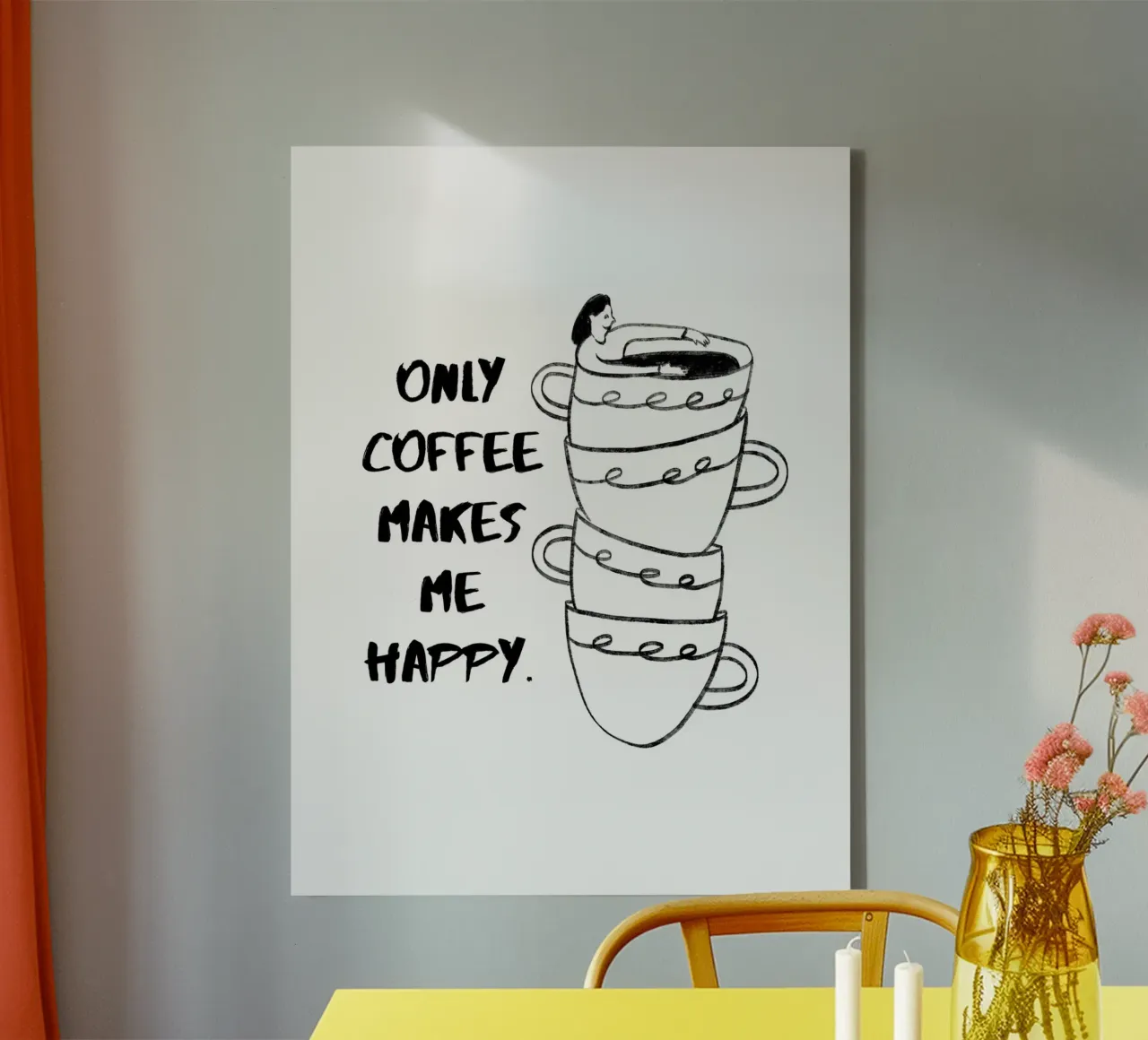 SOLO IL CAFFÈ MI RENDE FELICE. tela da ArtDesign by KBK