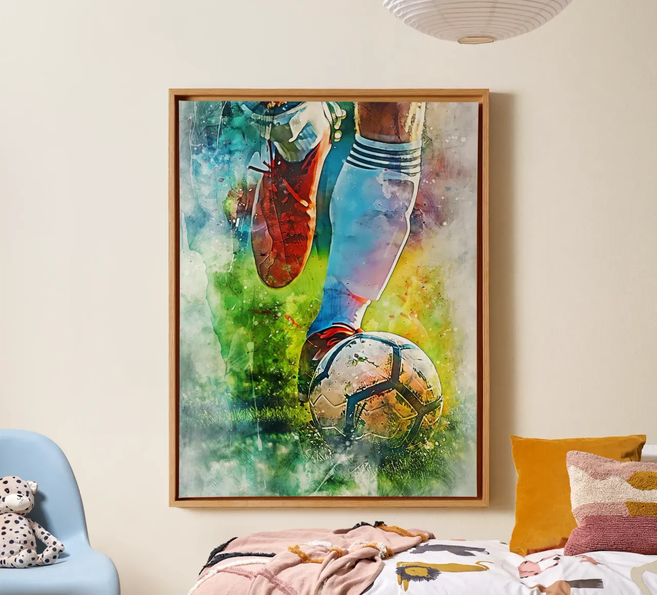Calcio 9 tela con Cornice a cassetta da Mateo