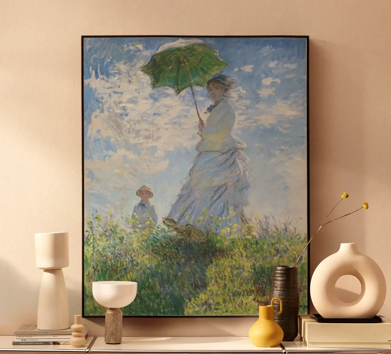 Claude Monet Donna con ombrellone plexiglass da Chérie Prints