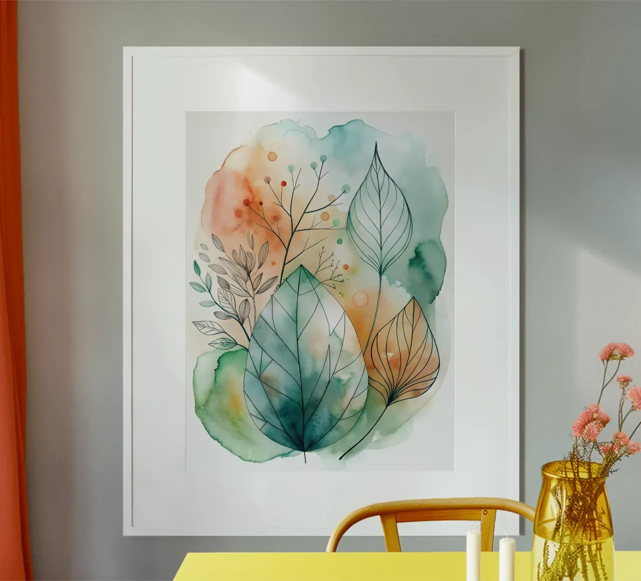 Foglie acquerellate autunnali poster da Artistic-shop