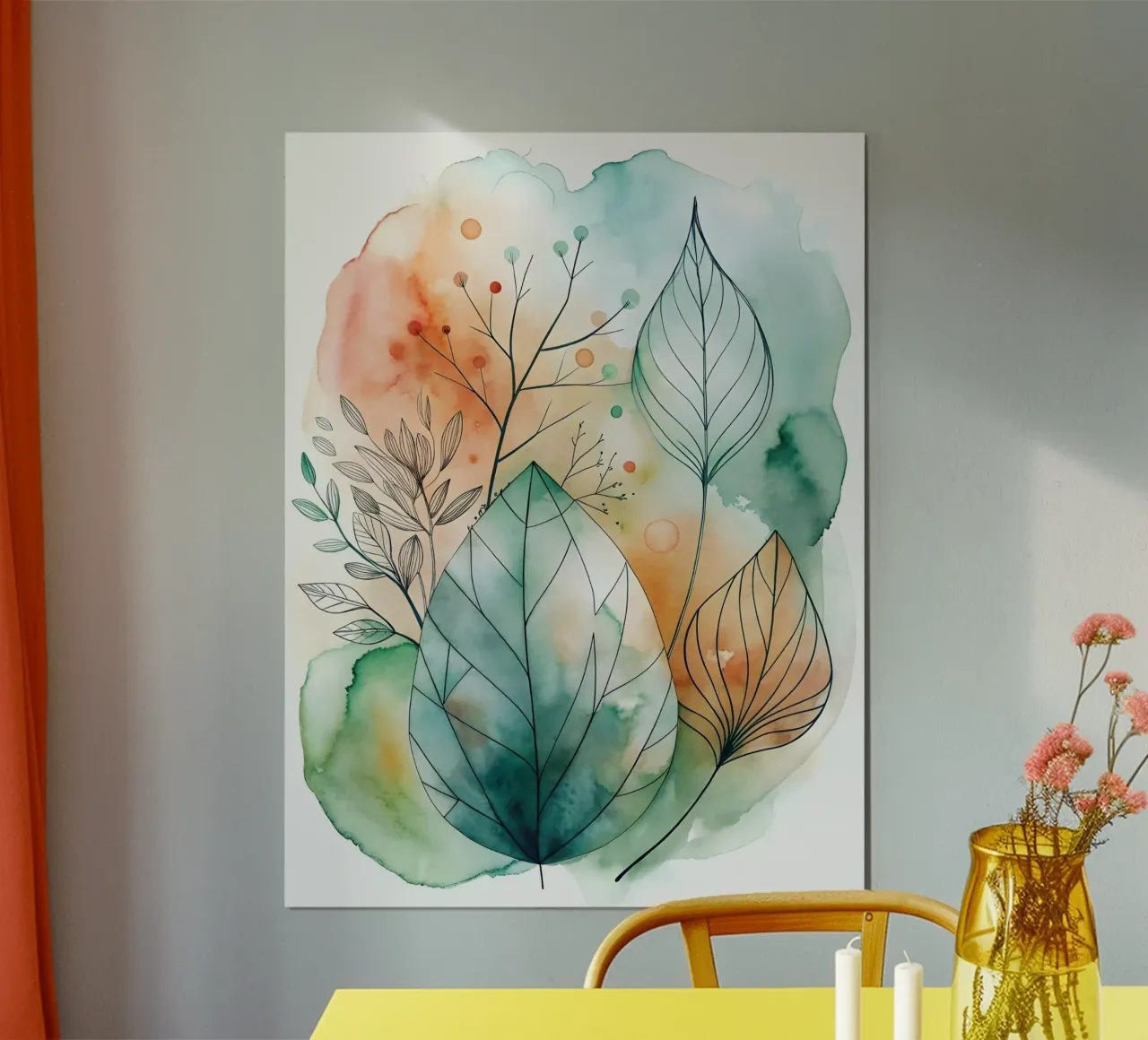Foglie acquerellate autunnali poster da Artistic-shop