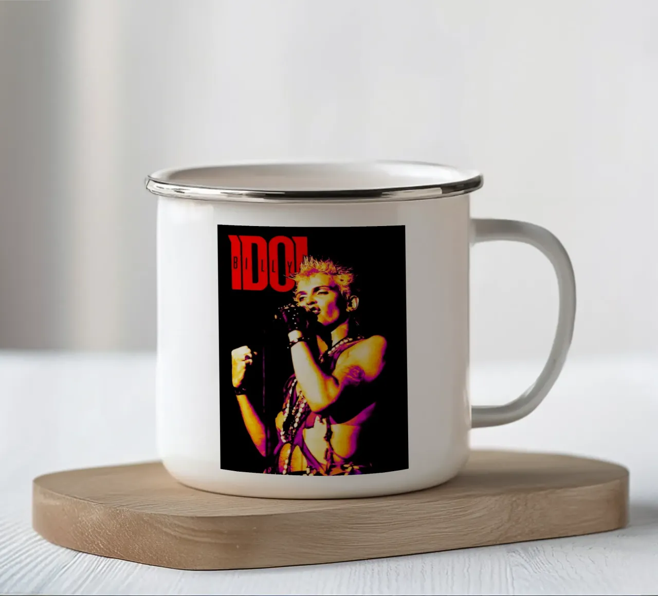 BILLY IDOL ribelle tazza in smalto da Lembayung art