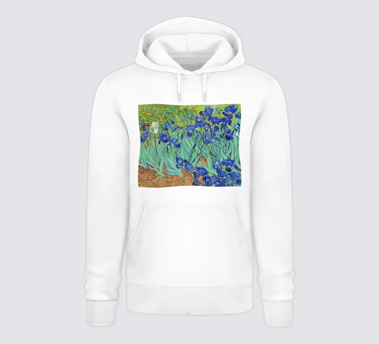 Vincent van Gogh Iris in un vaso (1890) felpa con cappuccio da Chérie Prints
