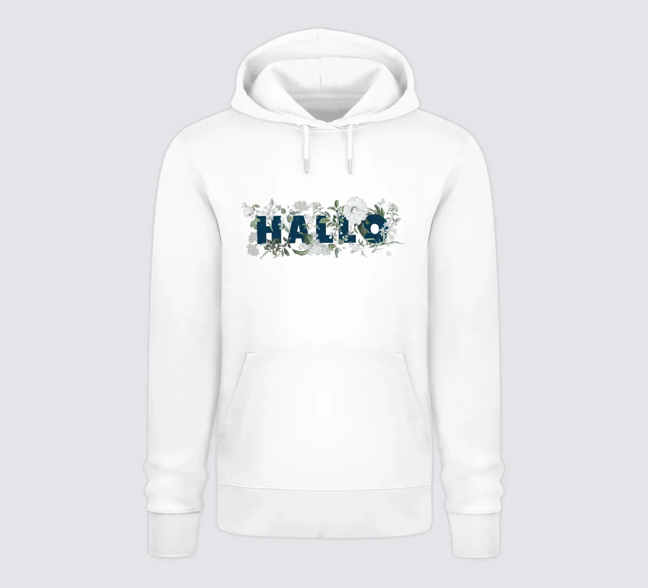 Ciao Fiori e Insetti Blu Bianco felpa con cappuccio da Studio Frances M