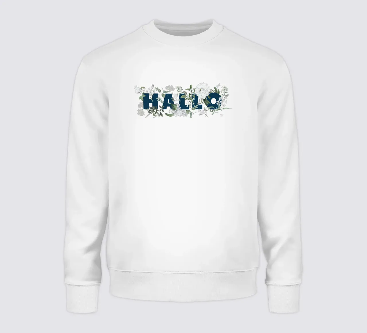 Ciao Fiori e Insetti Blu Bianco felpa da Studio Frances M