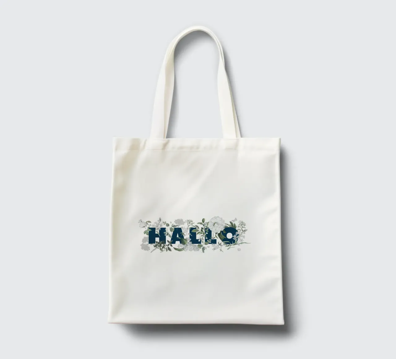 Ciao Fiori e Insetti Blu Bianco borsa in juta da Studio Frances M