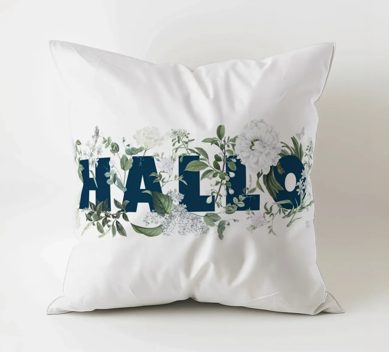 Ciao Fiori e Insetti Blu Bianco cuscino da Studio Frances M
