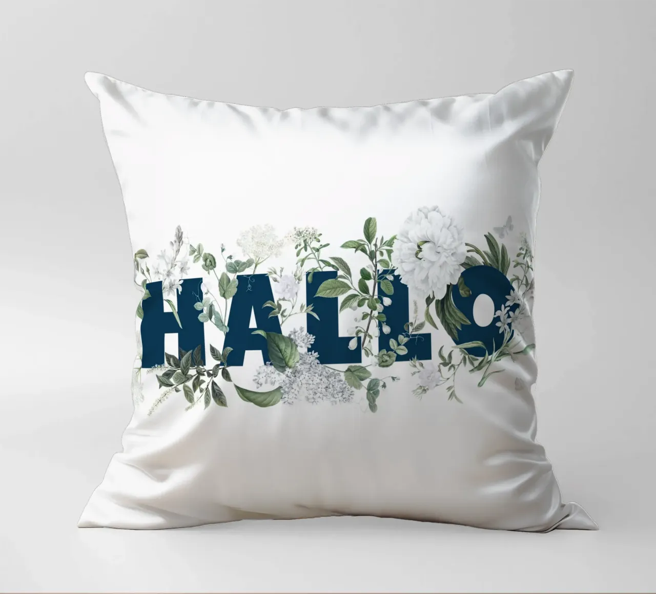 Ciao Fiori e Insetti Blu Bianco cuscino da Studio Frances M
