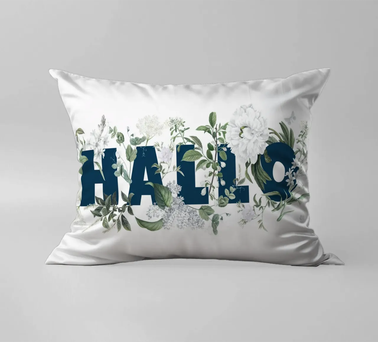 Ciao Fiori e Insetti Blu Bianco cuscino da Studio Frances M