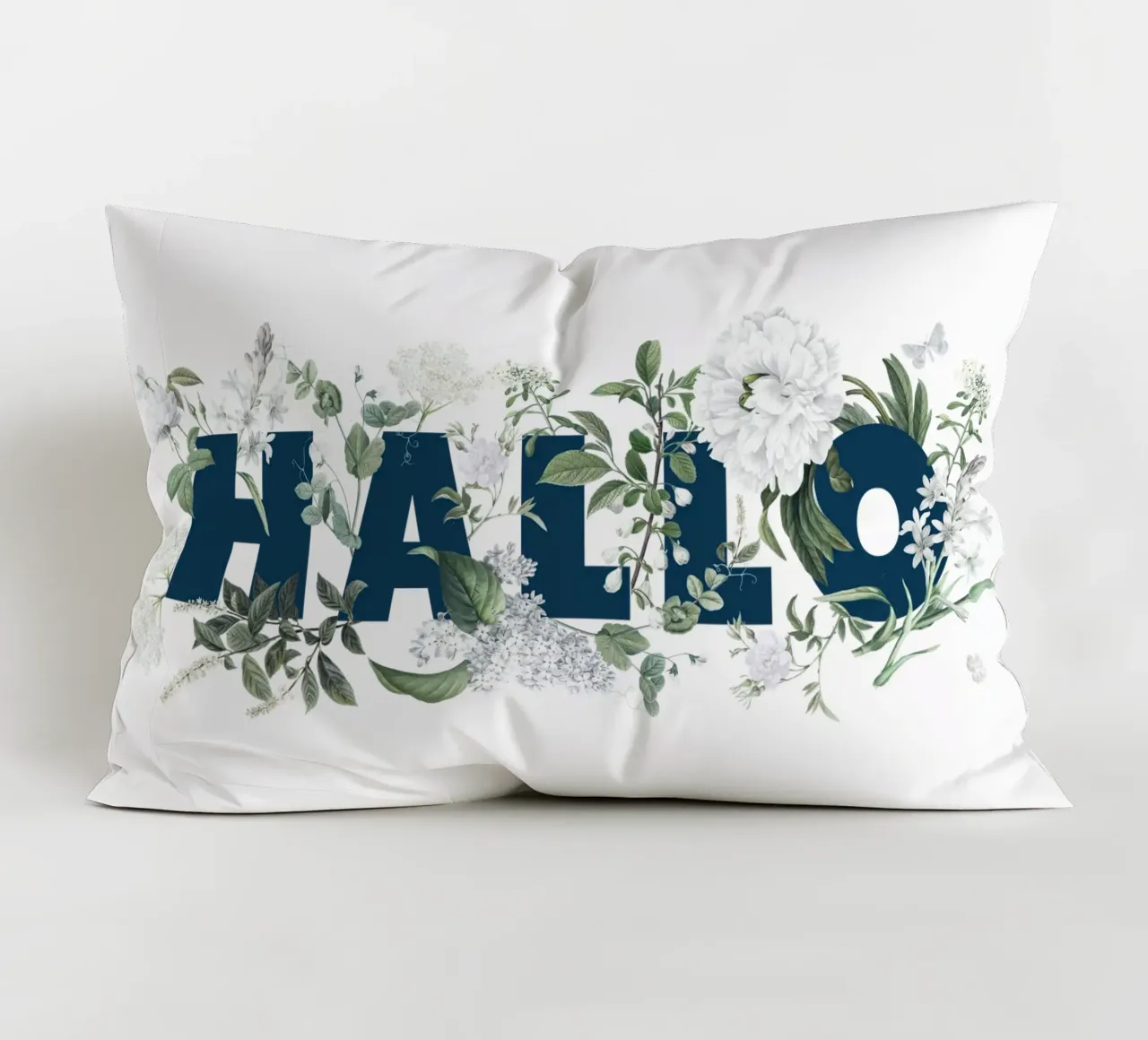 Ciao Fiori e Insetti Blu Bianco cuscino da Studio Frances M