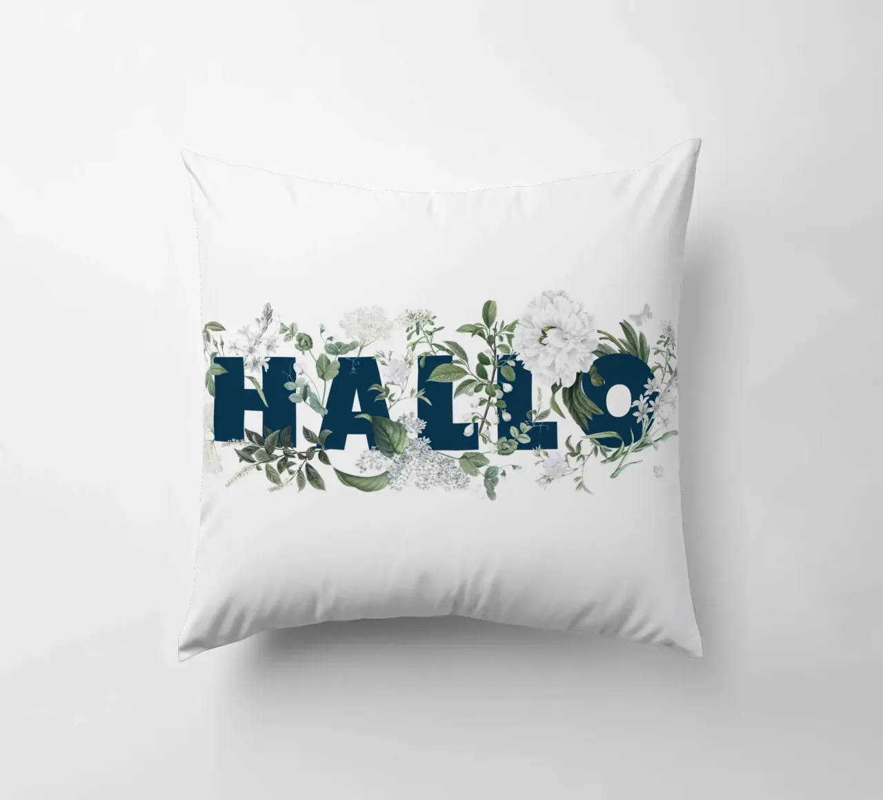 Ciao Fiori e Insetti Blu Bianco cuscino da Studio Frances M