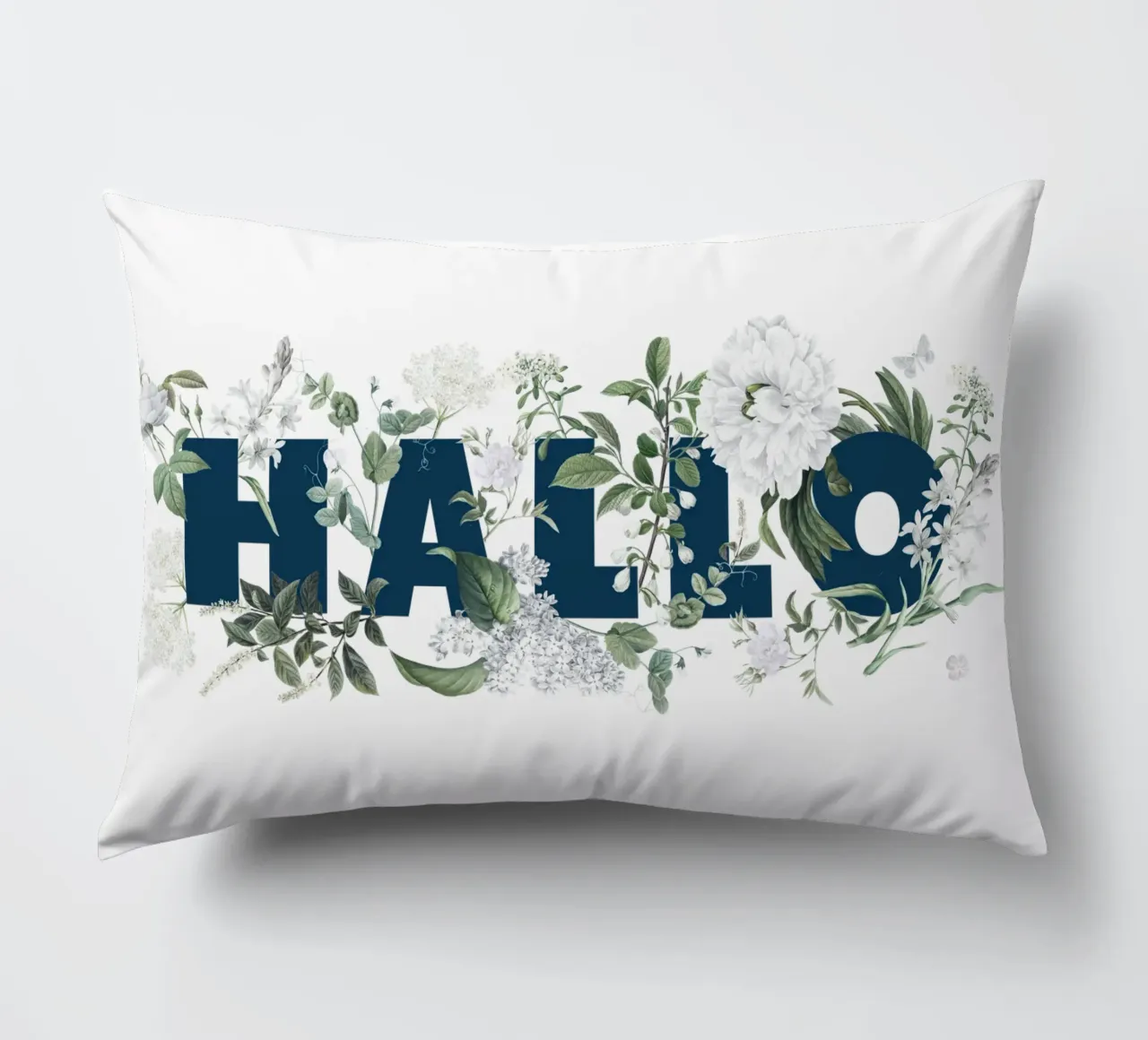 Ciao Fiori e Insetti Blu Bianco cuscino da Studio Frances M