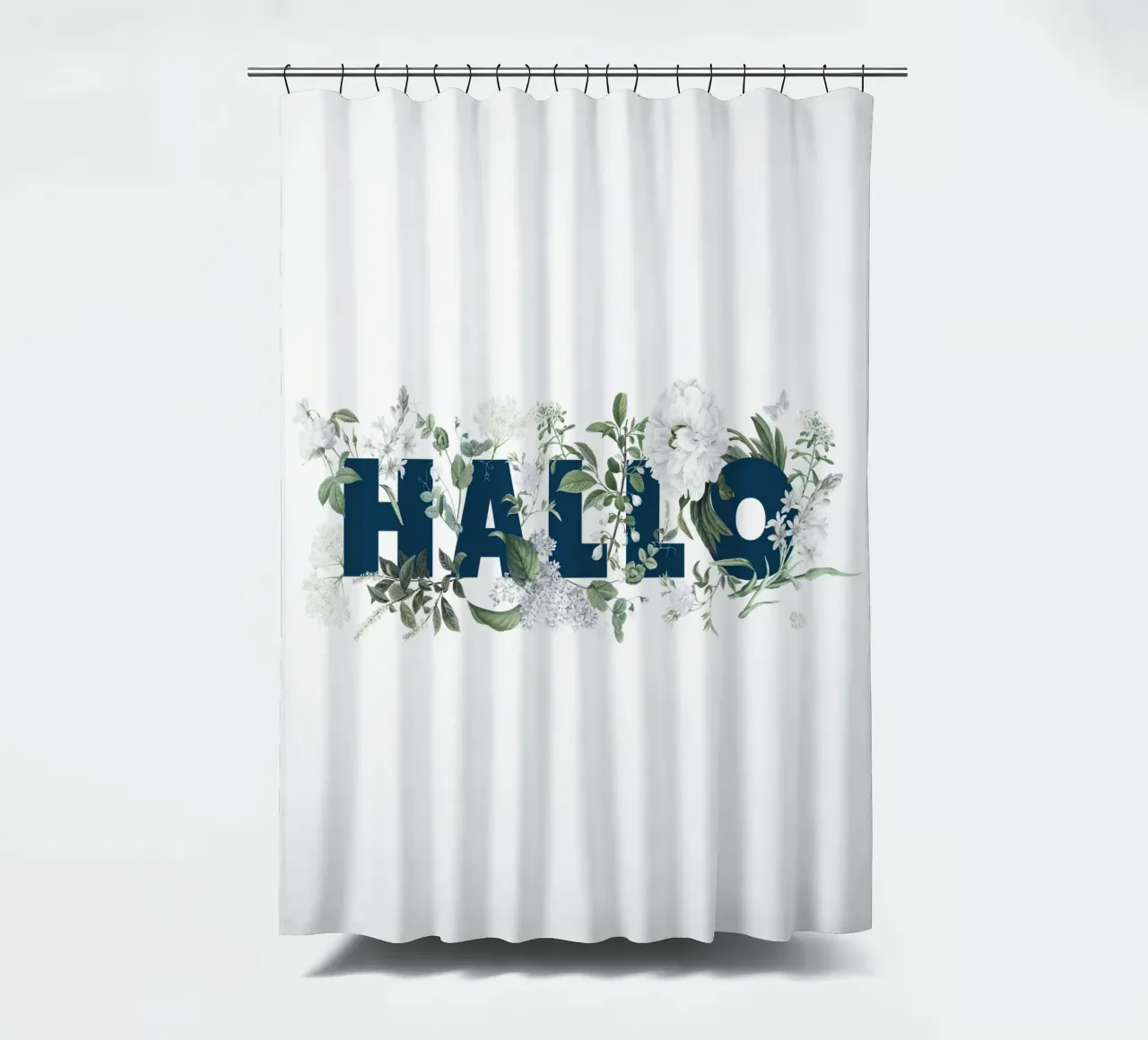 Ciao Fiori e Insetti Blu Bianco tenda da doccia da Studio Frances M