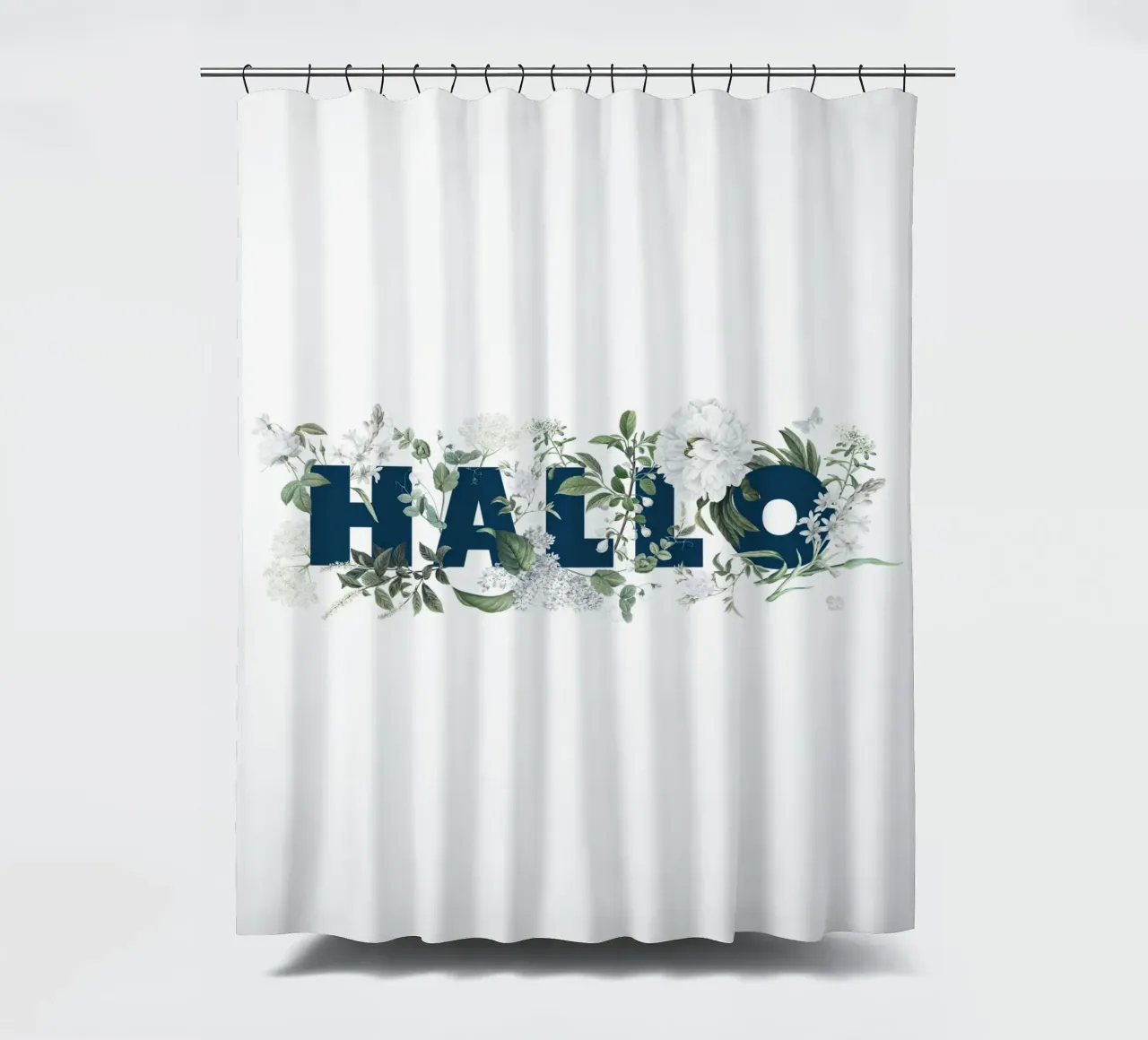 Ciao Fiori e Insetti Blu Bianco tenda da doccia da Studio Frances M