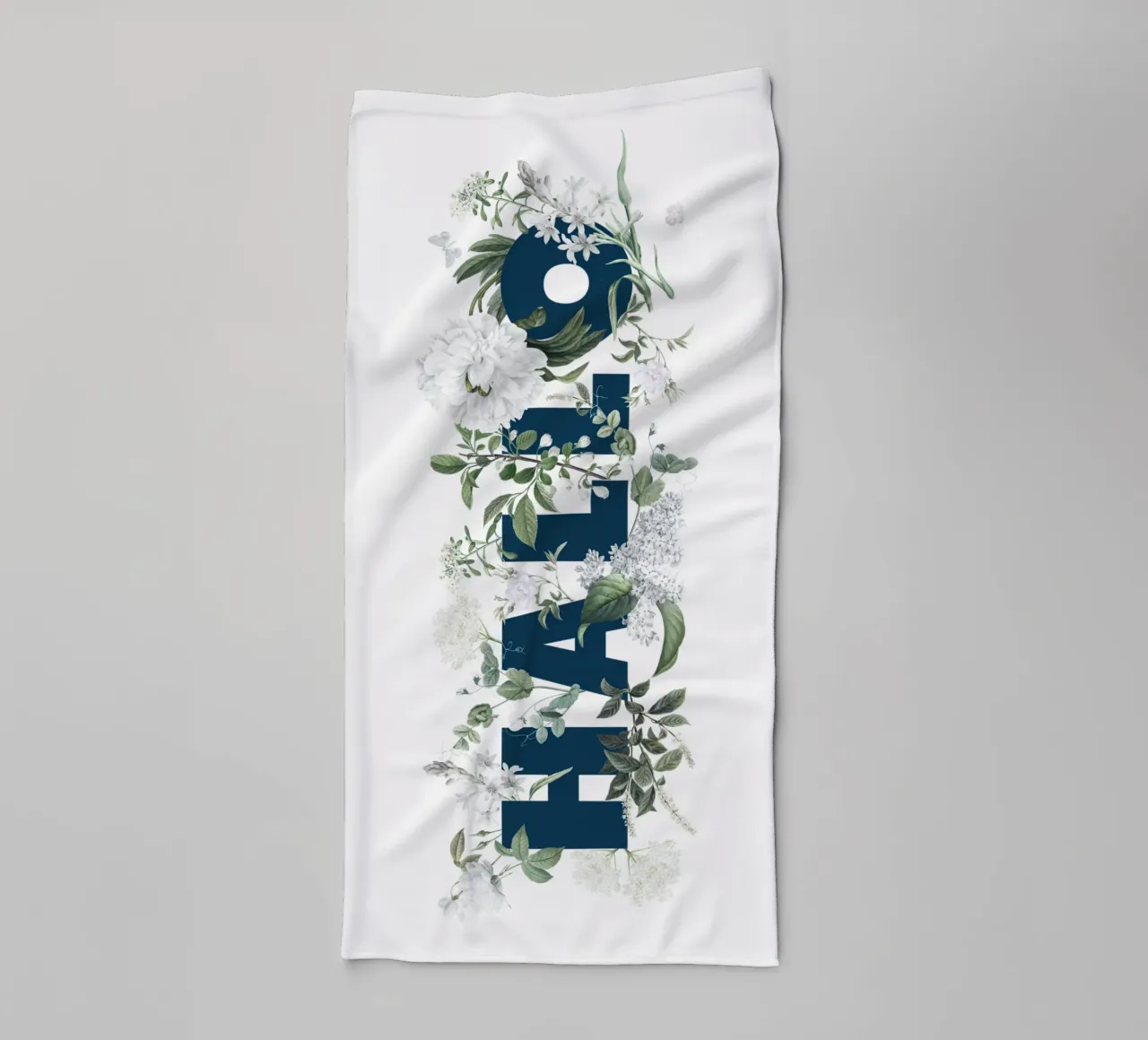 Ciao Fiori e Insetti Blu Bianco asciugamano da bagno da Studio Frances M