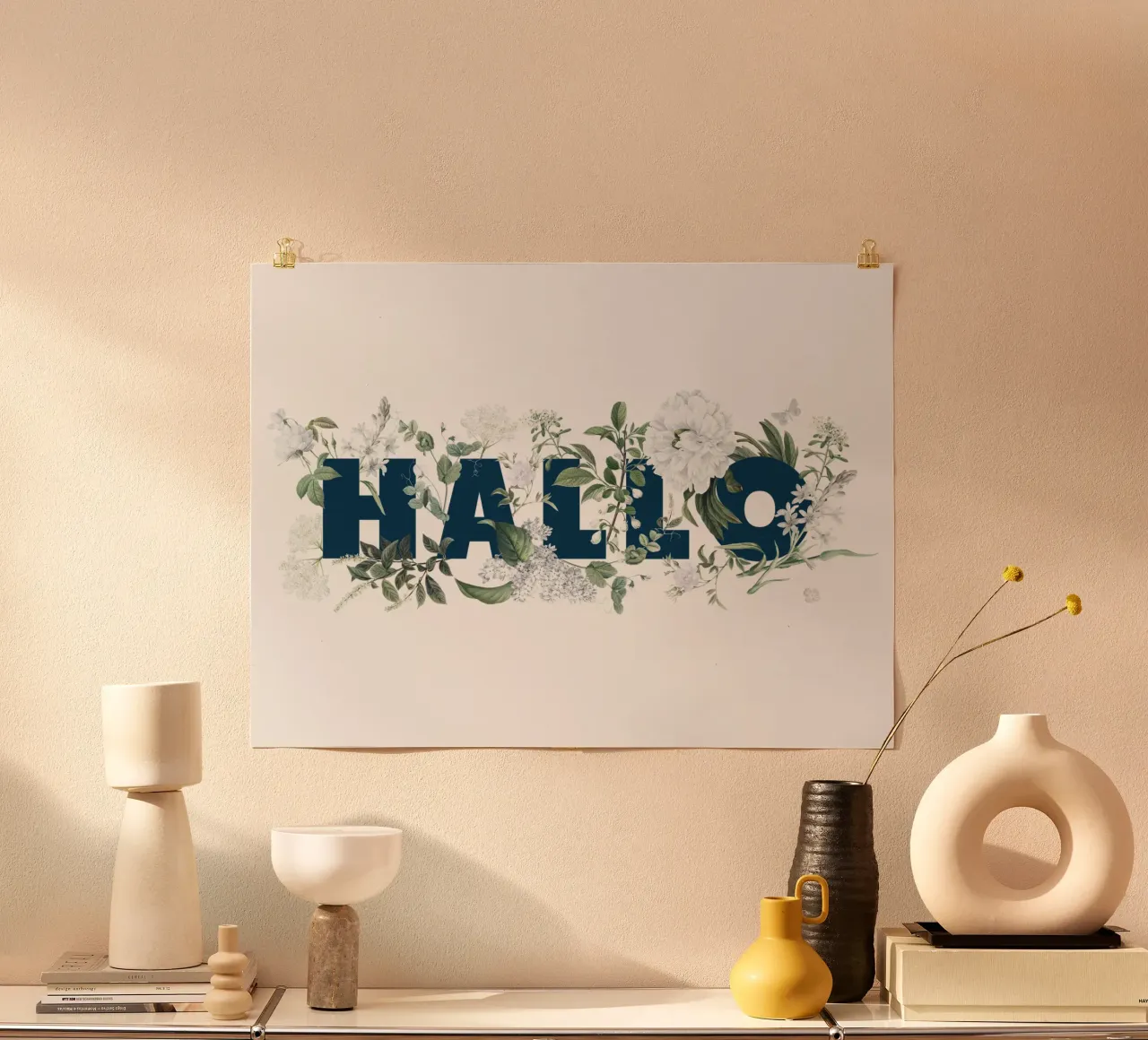 Ciao Fiori e Insetti Blu Bianco carta hahnemühle da Studio Frances M