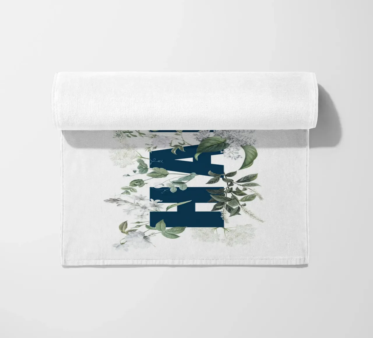 Ciao Fiori e Insetti Blu Bianco telo mare da Studio Frances M