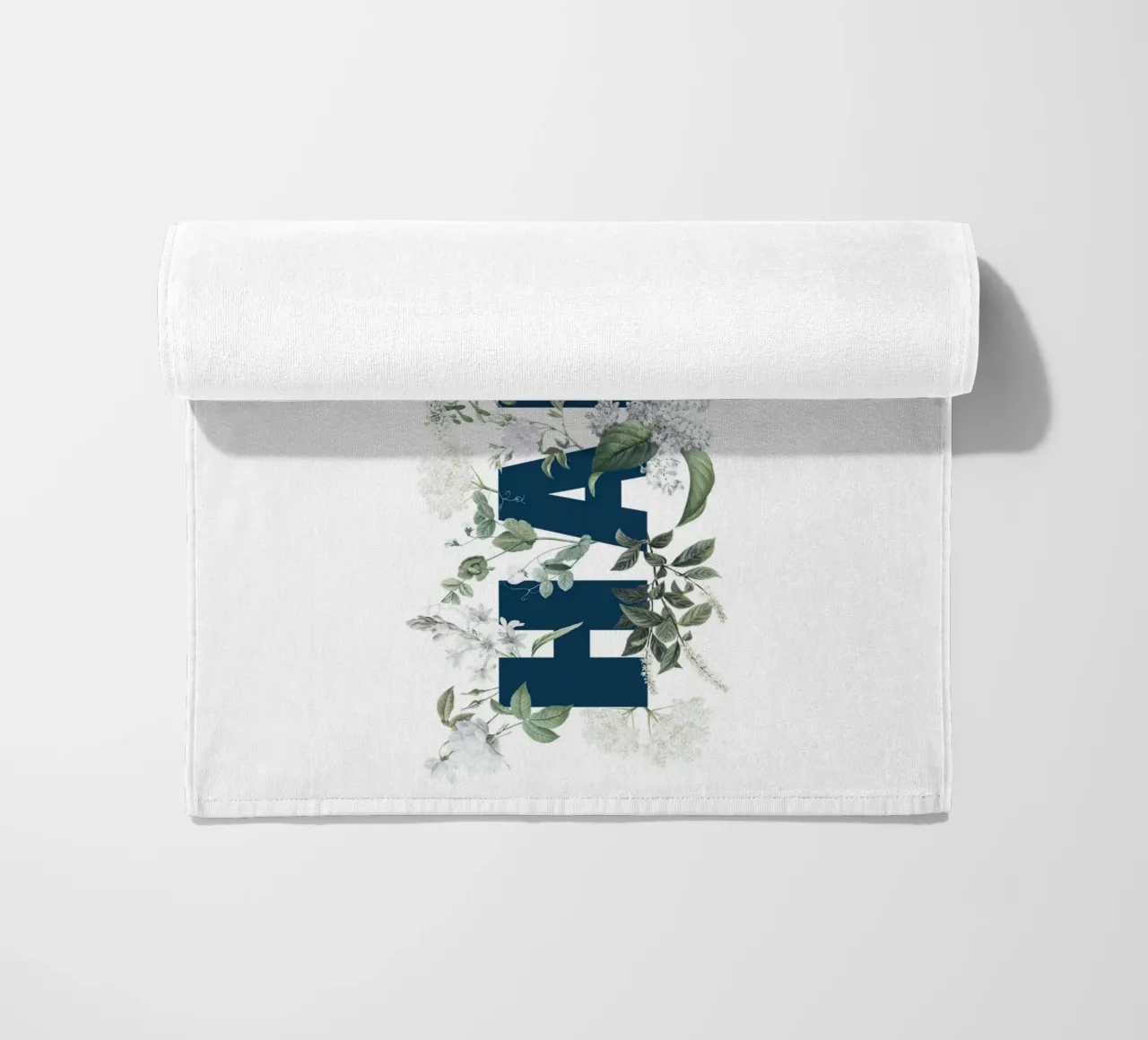 Ciao Fiori e Insetti Blu Bianco telo mare da Studio Frances M