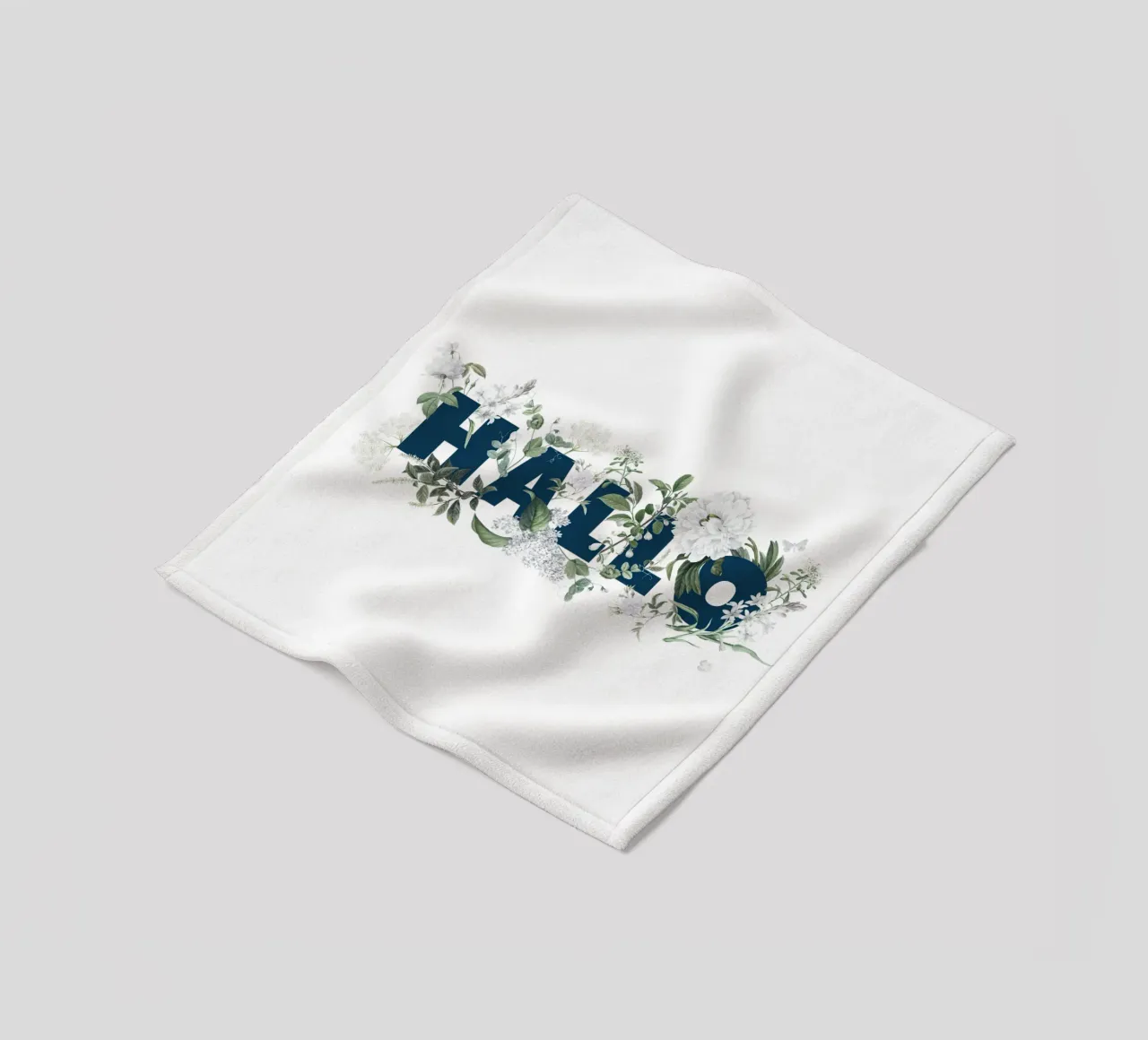 Ciao Fiori e Insetti Blu Bianco coperta in pile da Studio Frances M