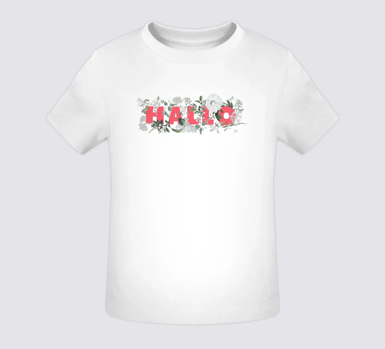 Ciao Fiori e Insetti Rosso Bianco maglietta neonato da Studio Frances M