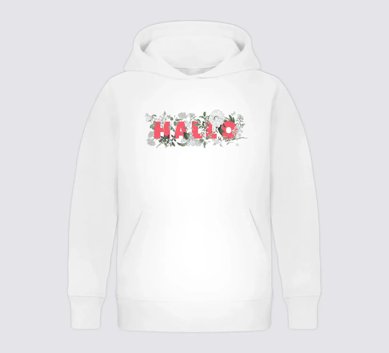 Ciao Fiori e Insetti Rosso Bianco felpa bambino con cappuccio da Studio Frances M