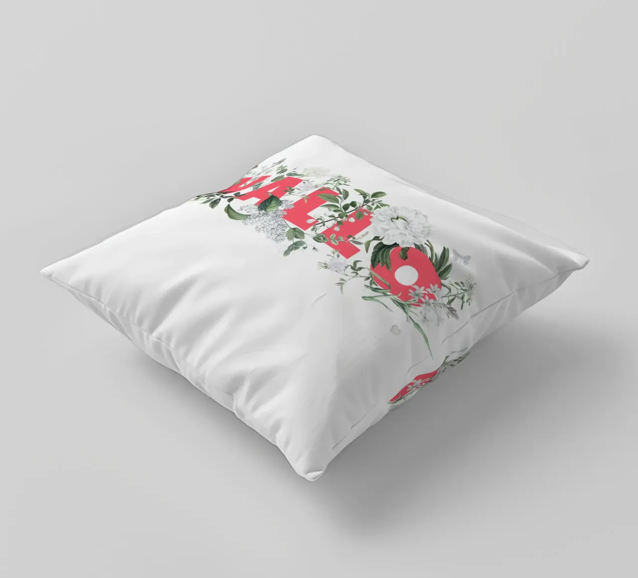 Ciao Fiori e Insetti Rosso Bianco cuscino da Studio Frances M