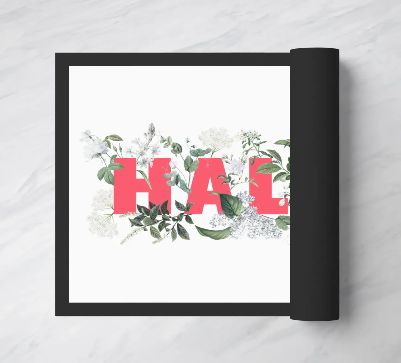 Ciao Fiori e Insetti Rosso Bianco zerbino da Studio Frances M