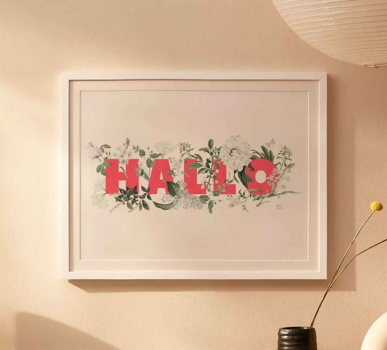 Ciao Fiori e Insetti Rosso Bianco carta hahnemühle da Studio Frances M