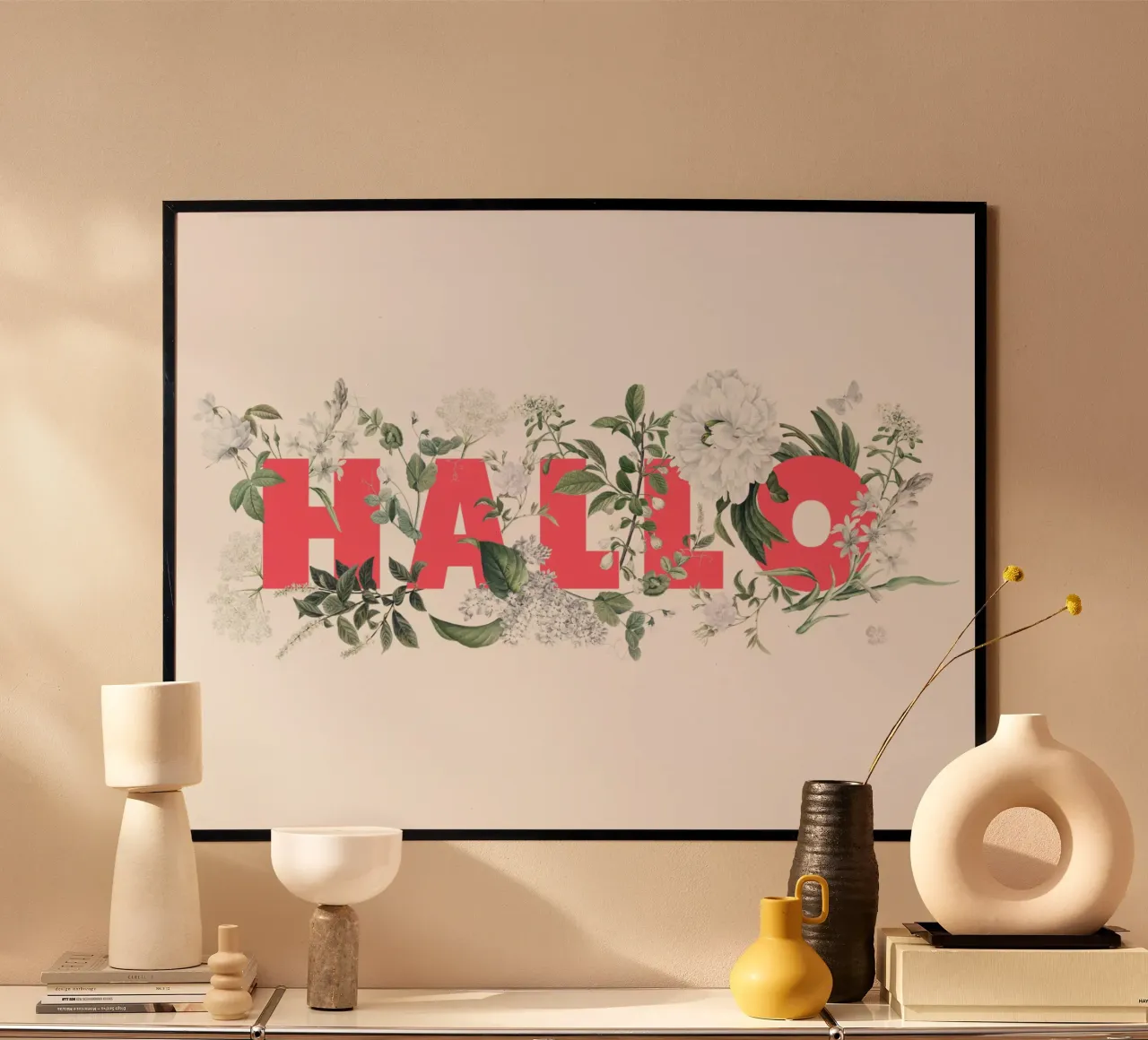 Ciao Fiori e Insetti Rosso Bianco carta hahnemühle da Studio Frances M