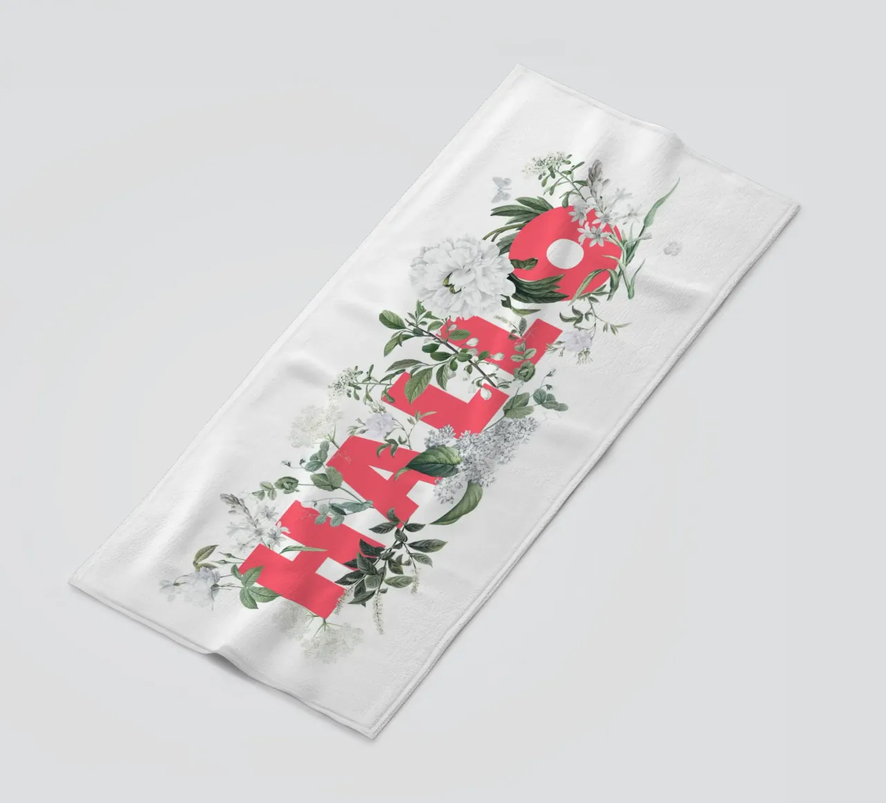 Ciao Fiori e Insetti Rosso Bianco telo mare da Studio Frances M