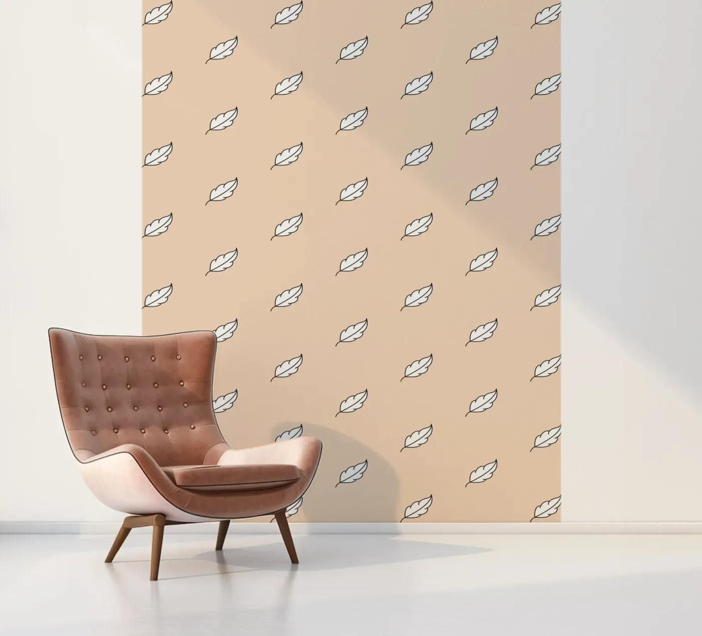 Digital Feather Pattern (Pastel Beige Art) Fototapete von kathrinmay